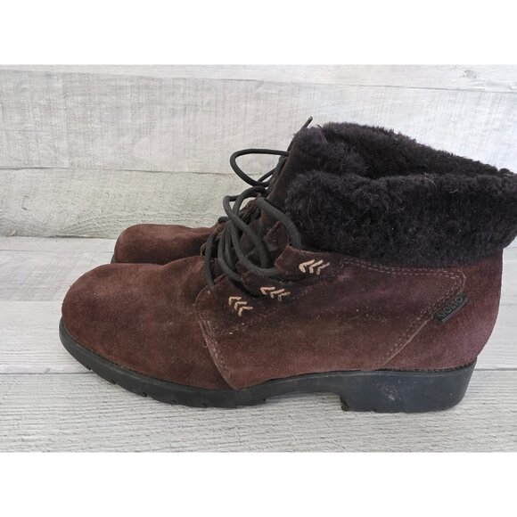 Sporto Womens Insulated Brown Suede Ankle Boots Size 8M - Picture 1 of 8